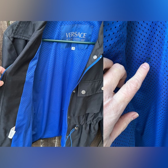 Versace Jeans Couture Metallic Shimmer Vintage Utility Jacket Sz S - Picture 14 of 16